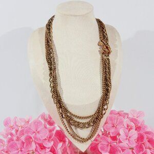 Vintage Gold Tone Necklace with a Flower Clasp